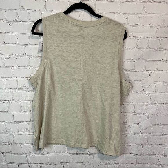 Gap Heathered Cream Tank Top size XXL new with tags - Picture 2 of 5